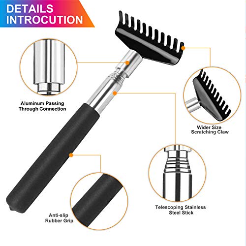 Oversized Portable Extendable Back Scratcher, Upgraded Metal Stainless Steel ...