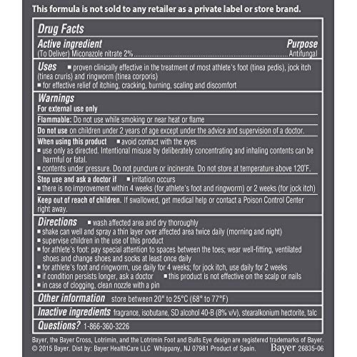 Lotrimin AF Athlete's Foot Deodorant Antifungal Powder Spray, Miconazole Nitr...