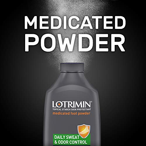 Lotrimin Daily Sweat & Odor Control Medicated Foot Powder, Topical Starch Ski...