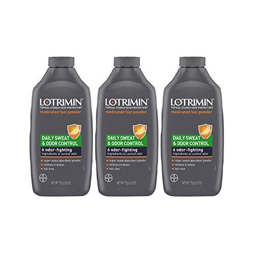 Lotrimin Daily Sweat & Odor Control Medicated Foot Powder, Topical Starch Ski...