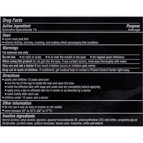 Lotrimin Ultra Antifungal Jock Itch Cream, Prescription Strength Butenafine H...