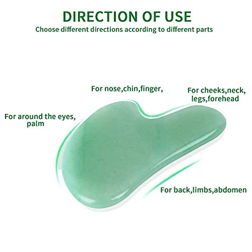 Gua Sha, Gua Sha Facial tools, Natural Jade Guasha Tool for Face Microcircula...