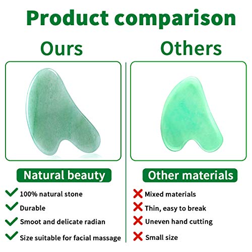 Gua Sha, Gua Sha Facial tools, Natural Jade Guasha Tool for Face Microcircula...