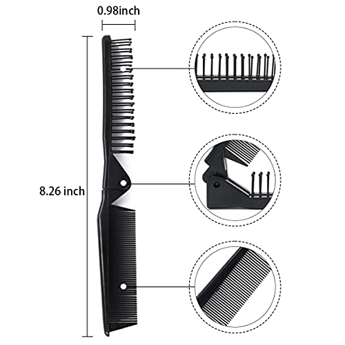 LOUISE MAELYS Portable Travel Folding Hair Brush Compact Pocket Hair Comb Dou...