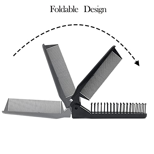 LOUISE MAELYS Portable Travel Folding Hair Brush Compact Pocket Hair Comb Dou...