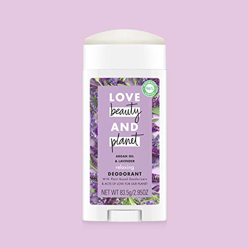Love Beauty And Planet Deodorant, Argan Oil and Lavender, 2.95 Oz