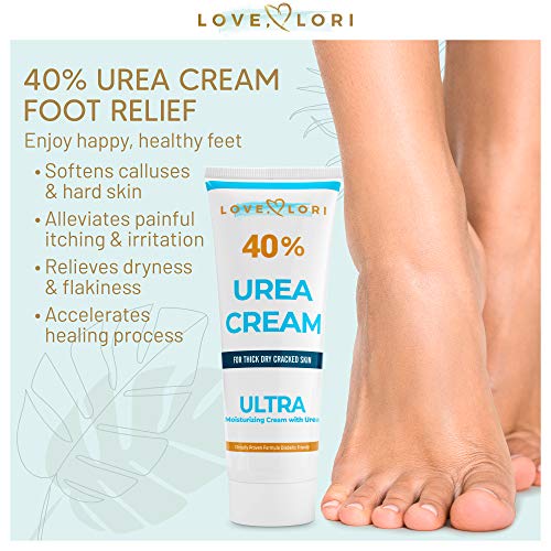Urea Cream 40 Percent for Feet 4 oz by Love Lori - Foot Cream For Dry Cracked...