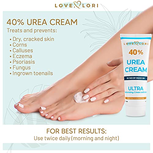 Urea Cream 40 Percent for Feet 4 oz by Love Lori - Foot Cream For Dry Cracked...