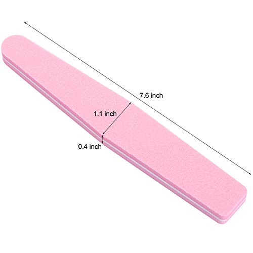 20Pcs Nail Buffers Block Files Sponge Washable Double Sided 100/180 Sanding B...