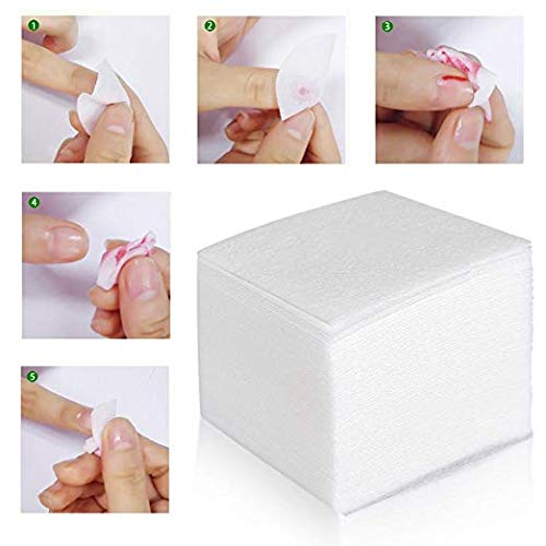 Lint Free Nail Wipes Nail Art Gel Polish Remover Cotton Pads 4 Boxes (1300 Pi...
