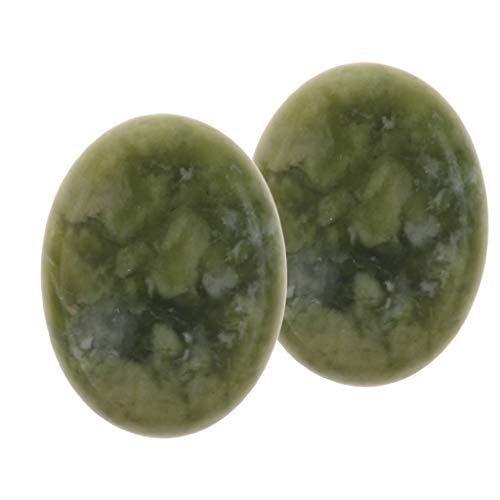 LoveinDIY 2 x Professional Massage Stones, Hot Olive Jade Stones - Essential ...