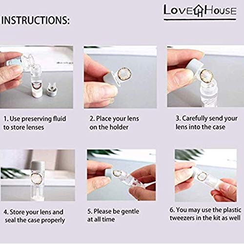 6- Pack Contact Lens Storage Kit, Portable Box with Gentle Holders for Any Co...