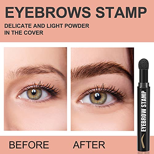 Eyebrow Stamp Stencil Kit, 10 Eyebrow Stencils with Eyebrow Powder, Brush and...