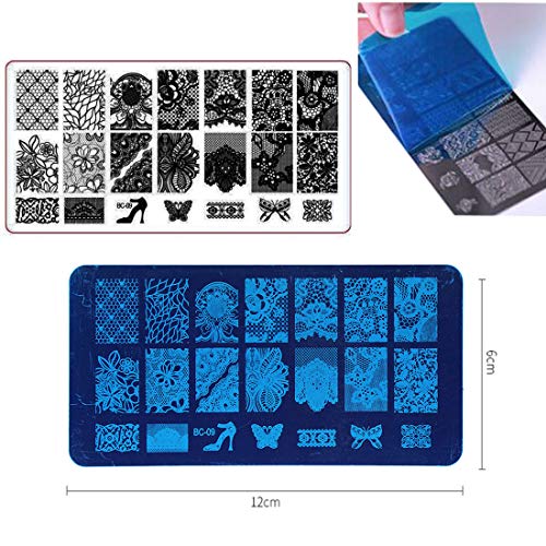 Nail Art Kit Tools 3pc Mandala Flower Nail Stamping Plate Rhinestones Gold Be...