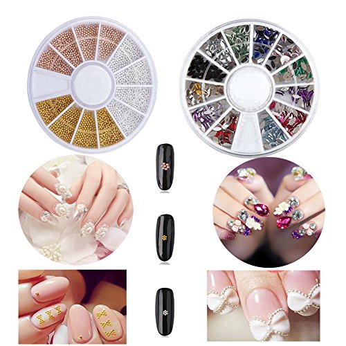 Nail Art Kit Tools 3pc Mandala Flower Nail Stamping Plate Rhinestones Gold Be...