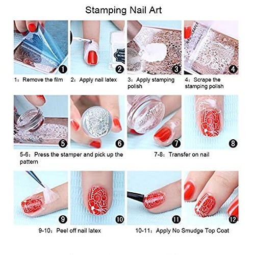 Nail Art Kit Tools 3pc Mandala Flower Nail Stamping Plate Rhinestones Gold Be...