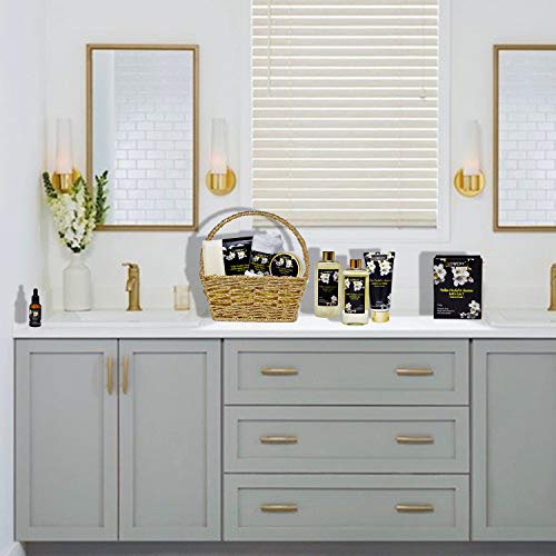 Bath and Body Gift Basket for Women and Men – Orchid and Jasmine Home Spa Set...