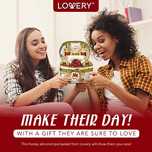 Bath and Body Gift Basket For Women – Honey Almond Home Spa Set with Fragrant...