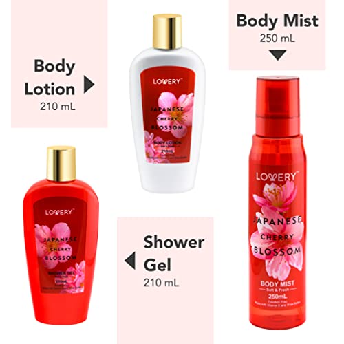 Bath and Body Gift Set for Women - Japanese Cherry Blossom Home Spa Set with ...
