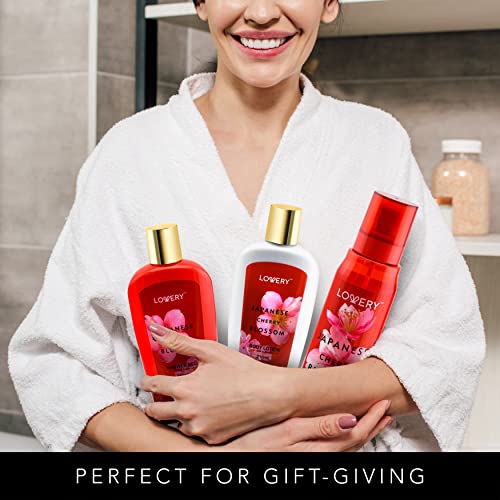 Bath and Body Gift Set for Women - Japanese Cherry Blossom Home Spa Set with ...
