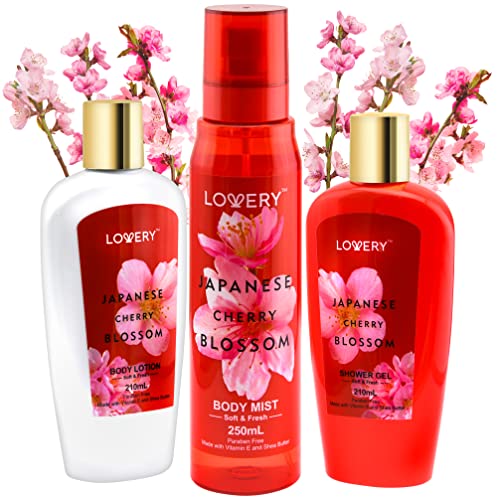 Bath and Body Gift Set for Women - Japanese Cherry Blossom Home Spa Set with ...