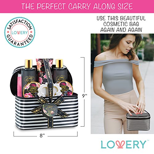 Home Spa Gift Basket, 8 Piece Bath & Body Set For Men/Women, Fresh Peony Scen...