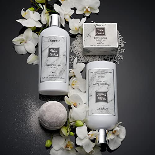 Spa Gifts for Women, Bath and Body Gift Set, White Orchid Self Care Gift Bask...