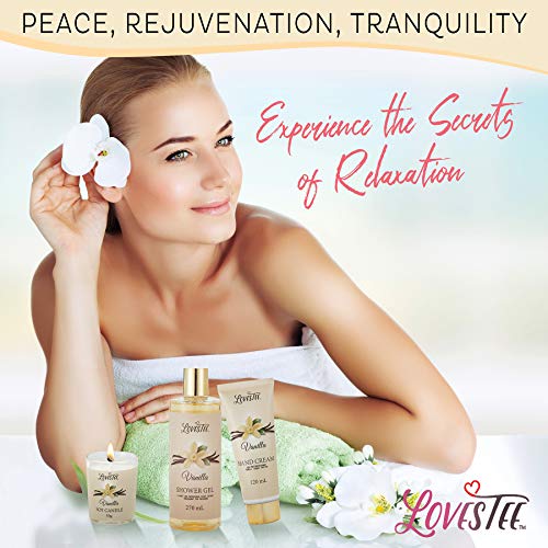 Spa Gift Basket for Women, Vanilla Bath & Body Set, Christmas, Mother’s Day &...