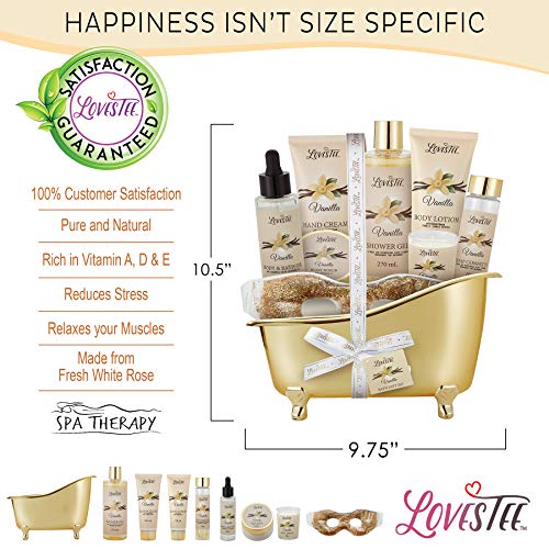 Spa Gift Basket for Women, Vanilla Bath & Body Set, Christmas, Mother’s Day &...