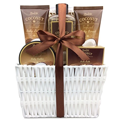 Spa Gift Baskets Bath and Body Set with Refreshing Coconut Fragrance Lovestee...