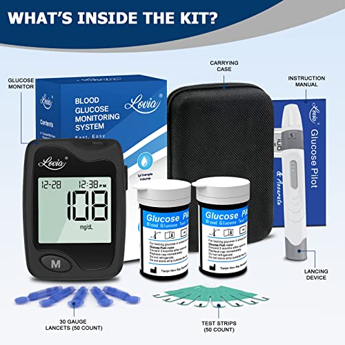 Diabetes Testing Kit - Lovia Care Blood Glucose Monitor Kit with 1 Glucose Me...