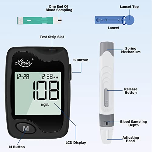 Diabetes Testing Kit - Lovia Care Blood Glucose Monitor Kit with 1 Glucose Me...
