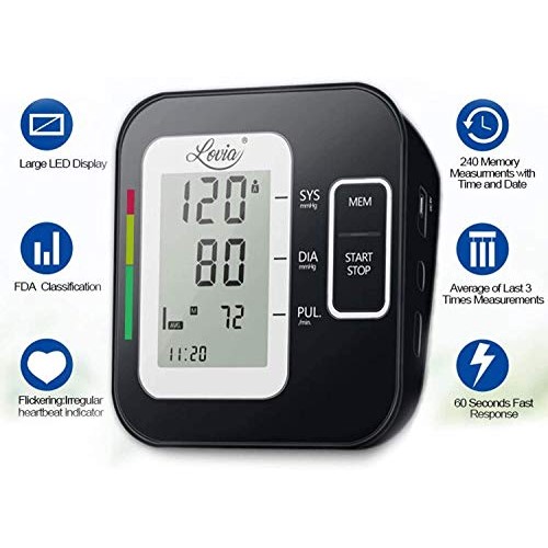 Lovia Blood Pressure Monitor-Automatic Upper Arm Blood Pressure Machine Cuff ...