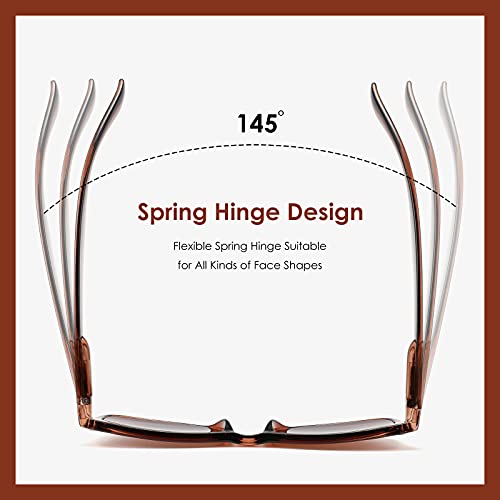 2 Pack Reader Sunglasses for Men Women Classic Rectangle Reading Glasses Outd...