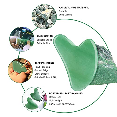 Gua Sha Facial Tools, Gua Sha Stone, GuaSha Massager Tool With Smooth Edge fo...
