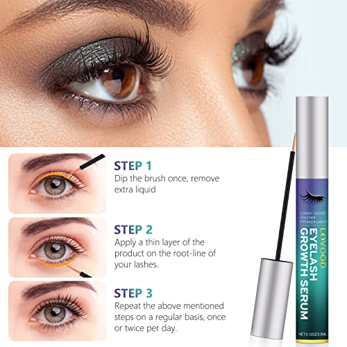 LOVOOD Premium Eyelash Growth Serum Booster, Lash & Eyebrow Enhancer Serum wi...