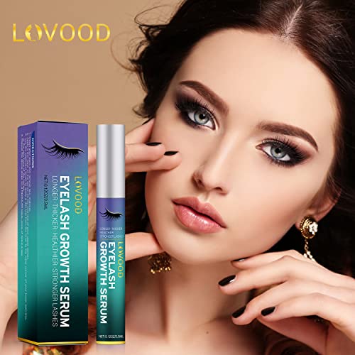 LOVOOD Premium Eyelash Growth Serum Booster, Lash & Eyebrow Enhancer Serum wi...