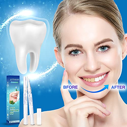 LOVOOD Teeth Whitening Pen(2 Pcs), 20+ Uses, Effective, Painless, No Sensitiv...