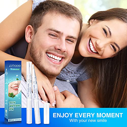 LOVOOD Teeth Whitening Pen(2 Pcs), 20+ Uses, Effective, Painless, No Sensitiv...
