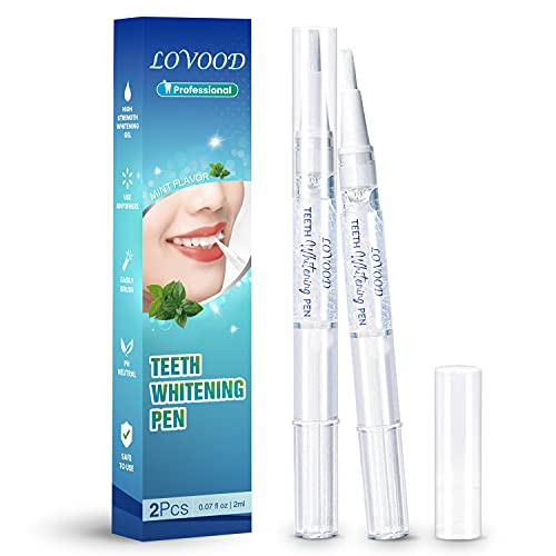LOVOOD Teeth Whitening Pen(2 Pcs), 20+ Uses, Effective, Painless, No Sensitiv...