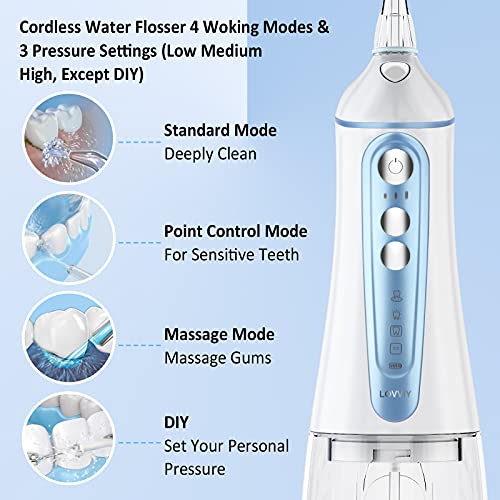 Cordless Water Flosser for Teeth Portable 320ML Dental Oral Irrigator Waterpr...