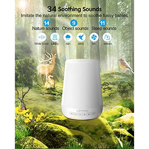 Loycco Sound Machine with Night Light, App & Voice Control White Noise Machin...