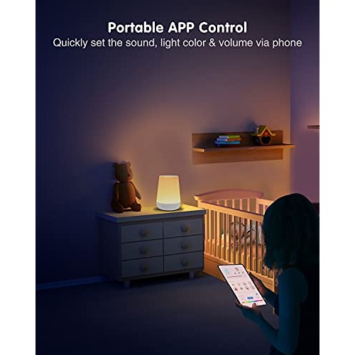 Loycco Sound Machine with Night Light, App & Voice Control White Noise Machin...