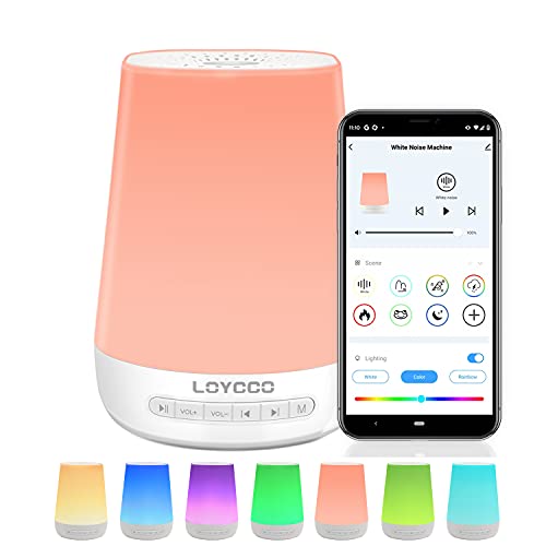 Loycco Sound Machine with Night Light, App & Voice Control White Noise Machin...