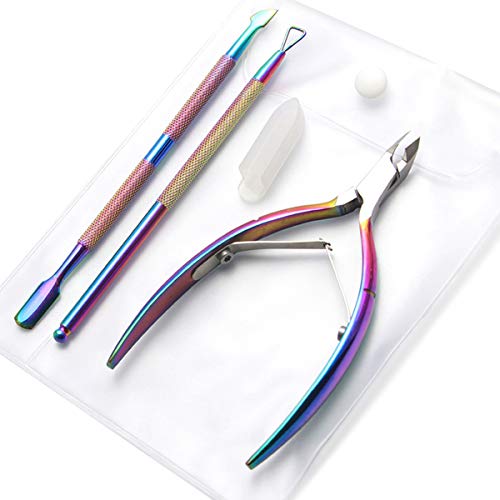Cuticle Nippers Cuticle Pusher Remover Cuticle Pusher Remover Set, 3 Pieces C...