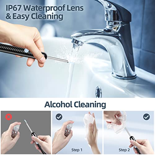 Ear Wax Removal Tool- Ear Cleaner with Camera, Otoscope with Light and 8 Pcs ...