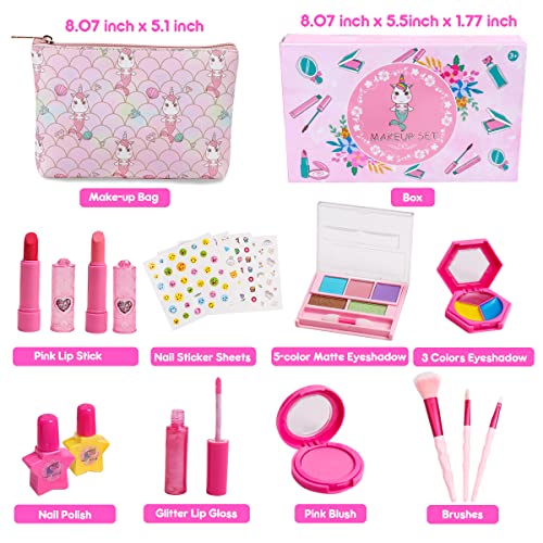 Kids Makeup Kit for Girls - Real Kids Cosmetics Make Up Set with Cute Unicorn...