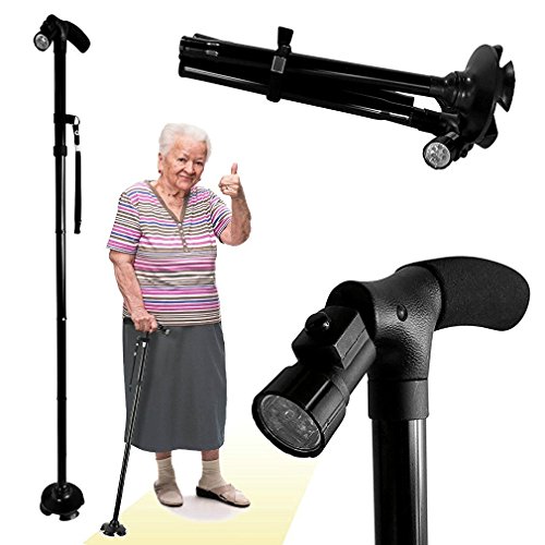 Adjustable Folding Canes and Walking Sticks for Men and Women with Led Lights...