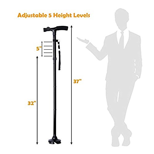 Adjustable Folding Canes and Walking Sticks for Men and Women with Led Lights...