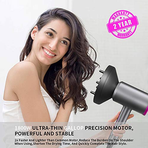 1800W Professional Hair Dryer with Diffuser Ionic Conditioning - Powerful, Fa...